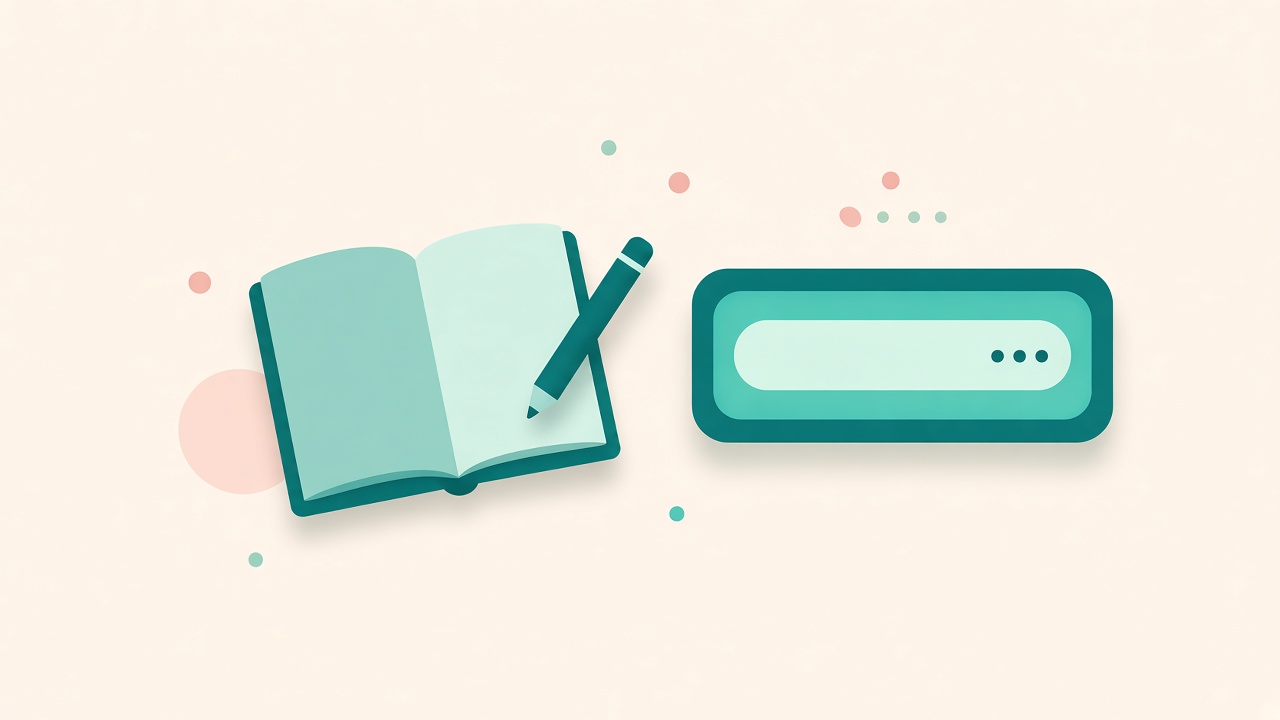 A notebook beside a page someone can open